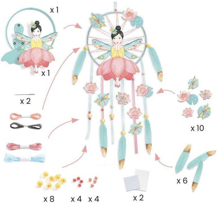 Wróżka Lotosu - łapacz snów, zrób to sam  DJ07963-Djeco, zestawy kreatywne