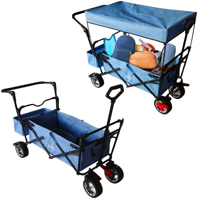Składany Wózek plażowy AXI A031.193.08 z dachem hamulcem i torbą Udźwig do 80 kg do przewożenia rzeczy i zabawek