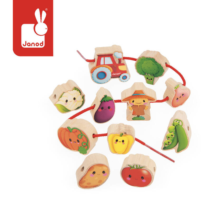Nawlekanka z drewnianymi Warzywami Farma J03313 Janod