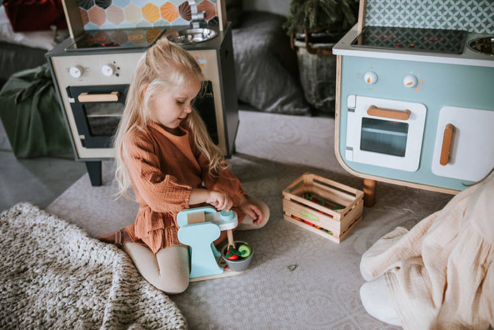 Drewniany zestaw cukierniczy z mikserem i 6 akcesoriami, Janod