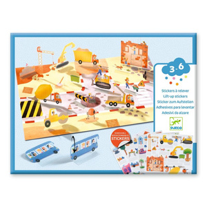 Naklejki dla dzieci 3D do wielokrotnego użycia POJAZDY Djeco DJ00043 kreatywne zabawki