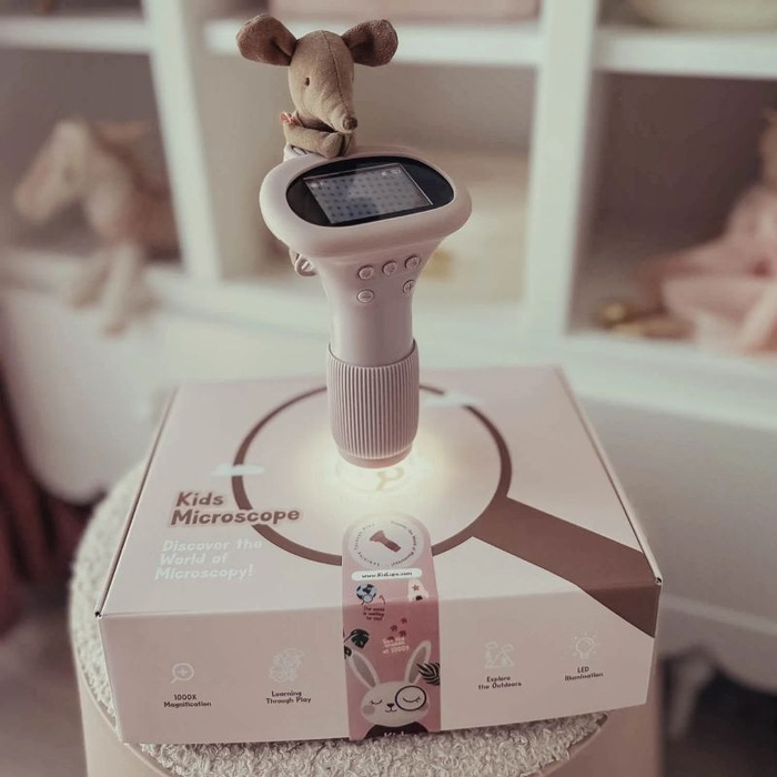 Mikroskop dla dzieci KidLupe kieszonkowy z ekranem LCD brązowy Kidinex