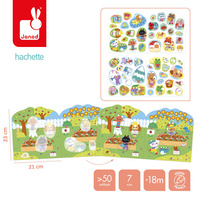 Książeczka z naklejkami Wieś Janod J09198 Książeczki do wyklejania