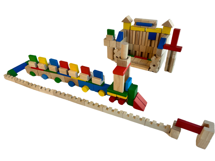 Klocki drewniane zestaw 150 elementów Mumbee 53323