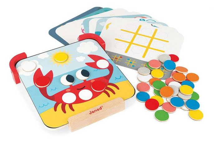 Układanka drewniana magnetyczna z tablicą Uczę się kolorów J05321-Janod