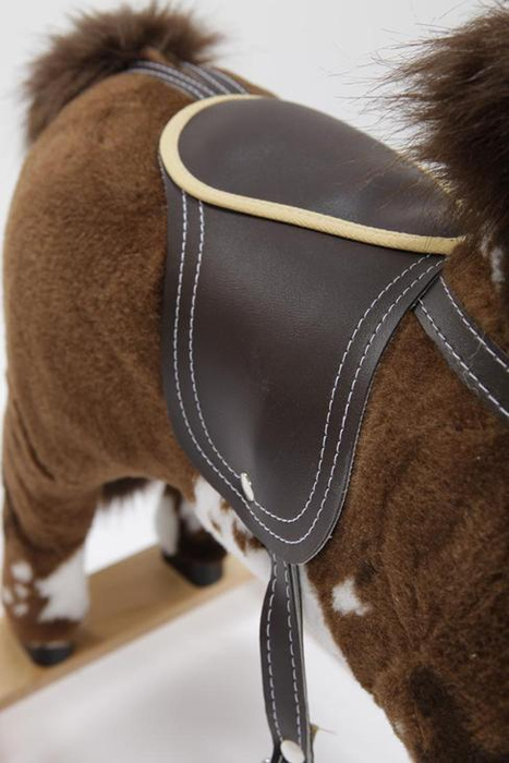 Mały konik na biegunach Alex w łaty, zabawka na biegunach