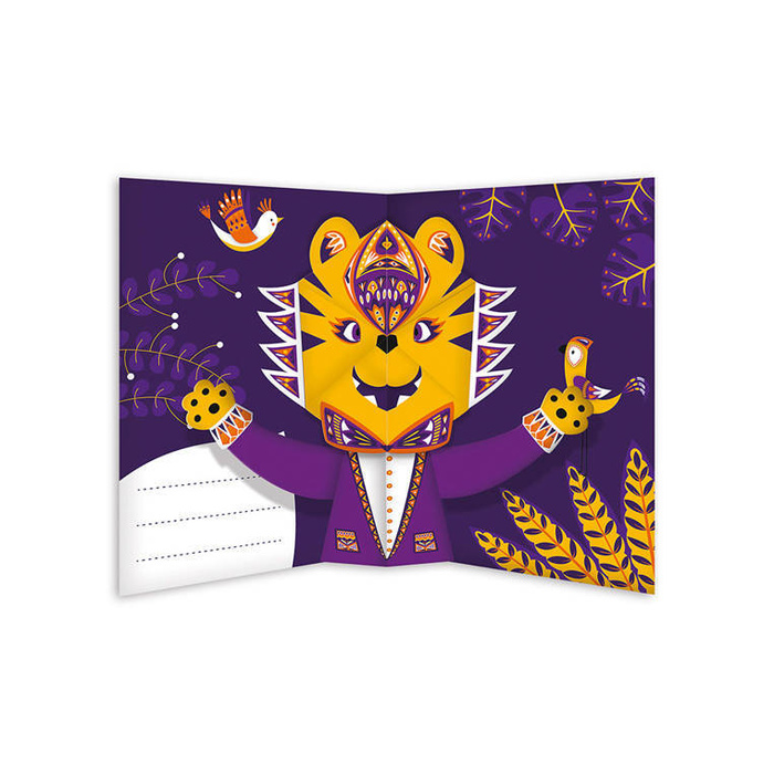 Zestaw kreatywny Przestrzenne kartki pop-up 3D Zwierzęta 6+ J07987-Janod, zestaw artystyczny