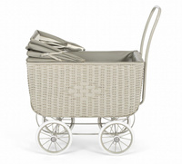 Wózek retro dla lalek Doll Pram Retro Rattan Grey Astrup 84176