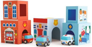 Klocki kartonowe TopaniCar Djeco DJ09120 z samochodzikami