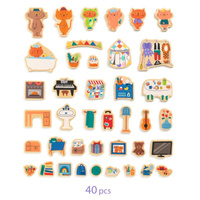 Magnetyczne puzzle 40 el Domek kotków Djeco DJ03089 magnetyczne układanki