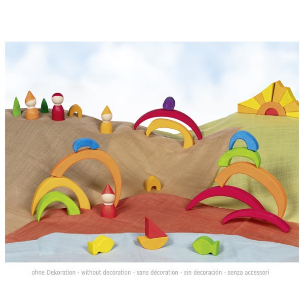 Drewniana układanka Oculus półokrągłe klocki drewniane Goki 58329