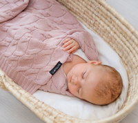 Kocyk z wełny Merino różowy LL6678-Lullalove, wyprawka dla niemowlaka