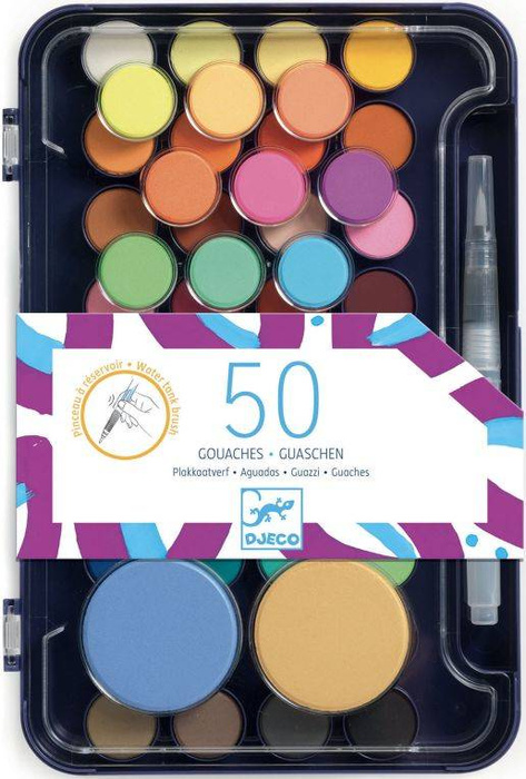Paleta artysty - farby gwaszowe 53 kolory DJ09784- Djeco, farby dla dzieci