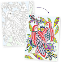 Obrazy do kolorowania w teczce PTAKI Djeco DJ08691 komplet 3 dużych obrazów