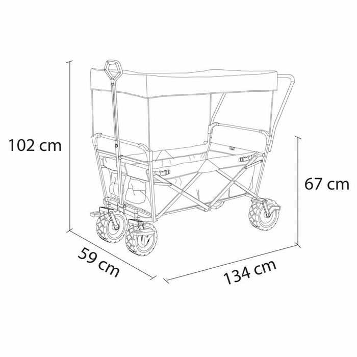 Składany Wózek plażowy AXI A031.193.08 z dachem hamulcem i torbą Udźwig do 80 kg do przewożenia rzeczy i zabawek