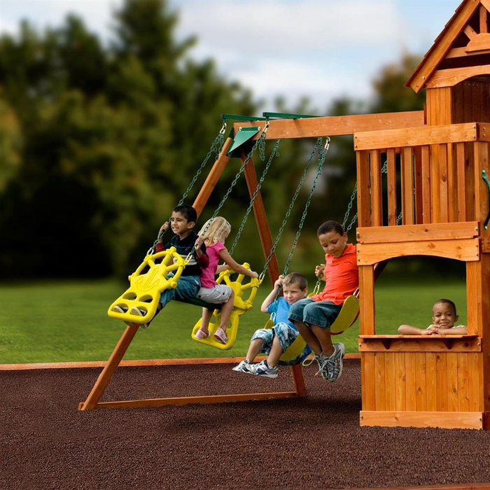 Ogromny Drewniany Plac Zabaw Atlantic Backyard Discovery Step2 B1608016 wielofunkcyjne Centrum aktywności dla dzieci