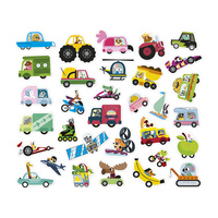 Naklejki wielorazowe na arkuszach 200 szt. Pojazdy Janod J09196