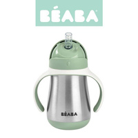 Bidon niekapek ze słomką termobutelka ze słomką 250 ml Sage green Beaba 913535