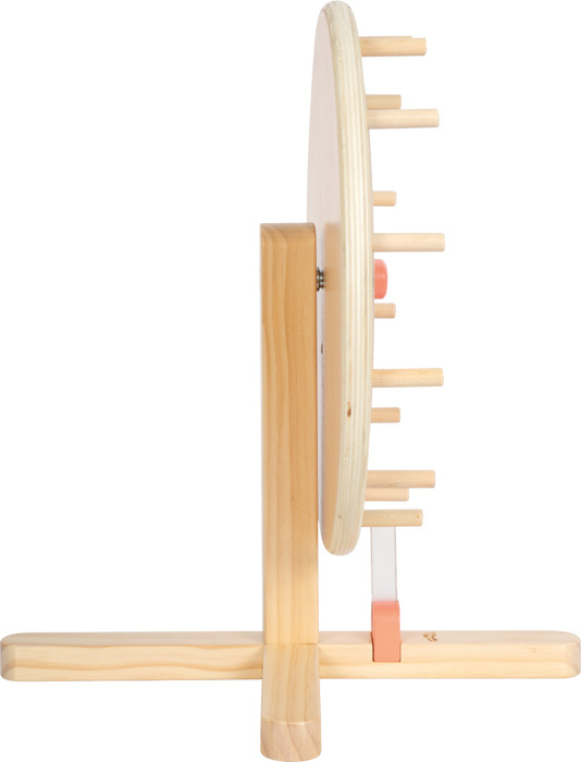 Konfigurowalne drewniane koło fortuny nagród z wymiennymi panelami i długopisem ścieralnym Przyjaciele z ogrodu Small Foot 12645