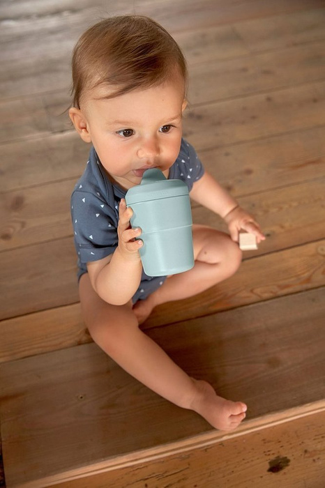 Kubek z dziubkiem i silikonową pokrywką Little Chums Pies 1310061524-Lassig, kubki dla dzieci