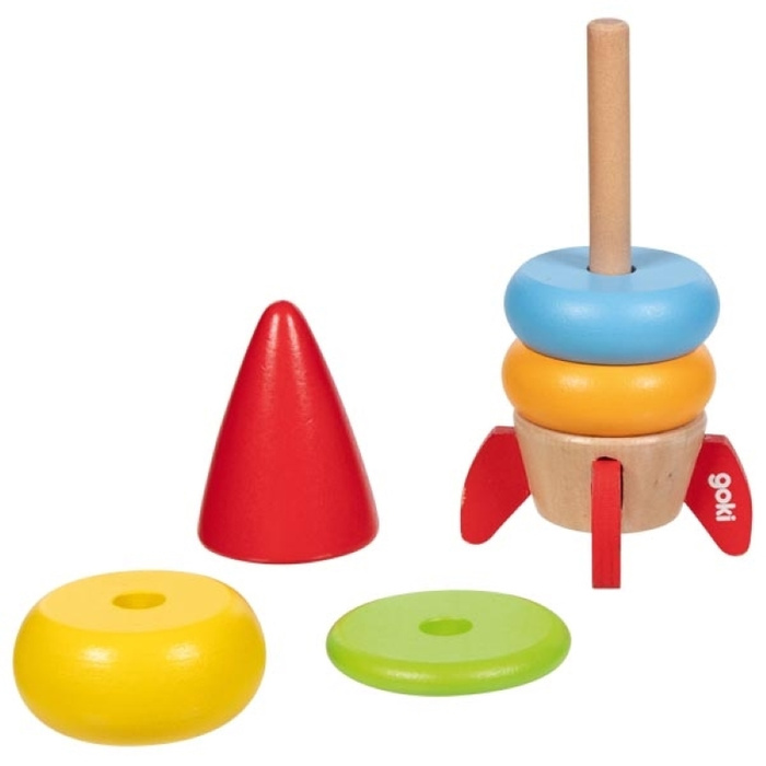 Układanka na paliku Rakieta kosmiczna Goki 58306 drewniana zabawka