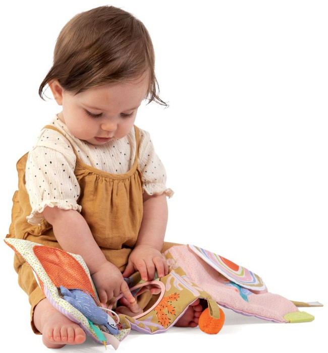 Miękka książeczka dla niemowlaka Lama 218430-Manhattan Toy, zabawki dla najmłodszych