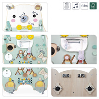 Duża drewniana tablica manipulacyjna 20 aktywności Miś Pure Janod J05162