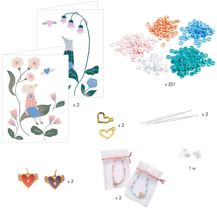 Zestaw do tworzenia bransoletek przyjaźni Serca Djeco DJ00015 – zabawy kreatywne DIY