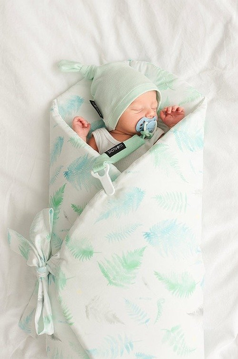 Rożek niemowlęcy Paprocie mięta LL0720-Lullalove, wyprawka dla noworodka