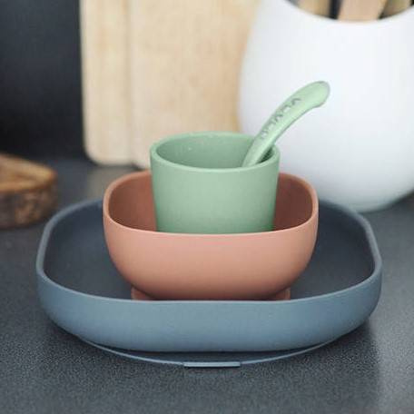 Silikonowe naczynia dla dzieci Zestaw z przyssawką Mineral Beaba 913543