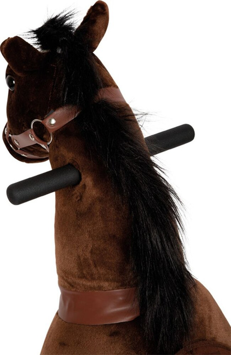 Duży jeżdżący mechaniczny koń na kółkach dla dzieci Brąz Small Foot 12462