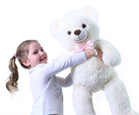 Duży pluszowy miś Lily 78 cm biały z różową kokardką Rappa 210790