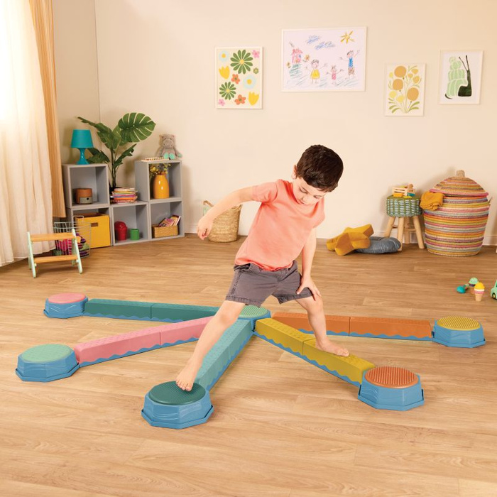 Moduły sensoryczne do stąpania i skakania 6 el Balance & Hop Stepping Stones B.Toys BX2484Z