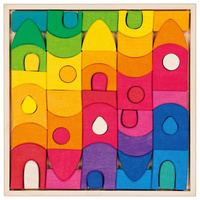 Klocki drewniane układanka Moje kolorowe miasto Goki 58360