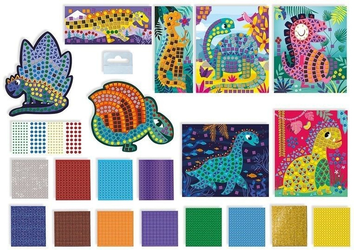 Zestaw kreatywny Mozaika Dinozaury 4+, Janod J07903