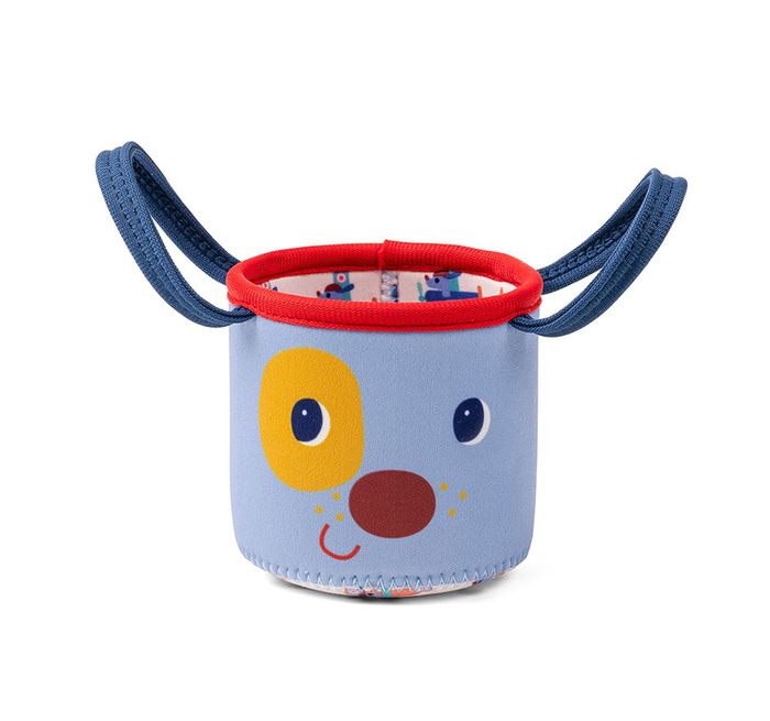 Zestaw 3 miękkich kubeczków do kąpieli Lilliputiens 83584 Piesek Jules Zabawka sensoryczna dla niemowląt