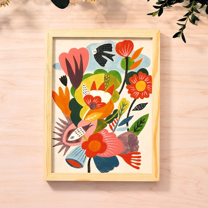 Zestaw artystyczny dla dorosłych Ryby i ptaki na tle kwiatów AGA Atelier 23 Djeco GA10023