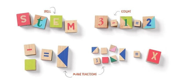 Klocki drewniane Multi set 216260-Manhattan Toy, zabawki edukacyjne dla dzieci