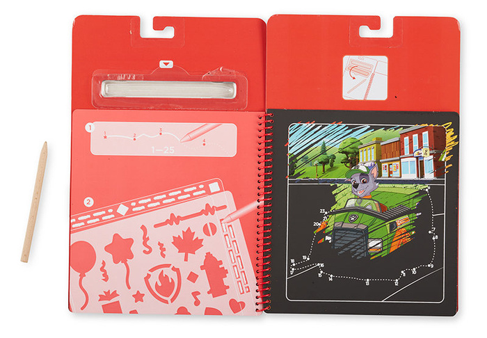 Zdrapywanki z rysikiem Psi Patrol Scratch Art Pad – Marshall Melissa and Doug 33261