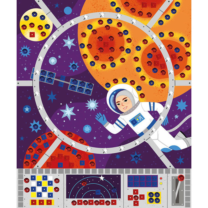 Zestaw kreatywny dla dzieci Kosmiczne Przygody 13 ozdób Janod J07876