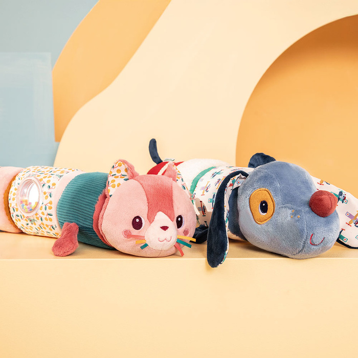 Wałek dźwiękowy 4-elementowy Piesek Jules Lilliputiens 83629  zabawki sensoryczne dla niemowląt i dzieci