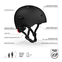 SCOOTANDRIDE Kask S-M dla dzieci 3+ lat Black
