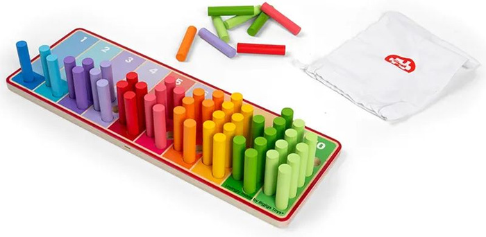 Drewniane klocki matematyczne do nauki liczenia Patyczki Bigjigs 36009