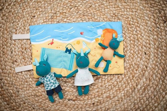 Przytulanki dla dzieci Rodzina Nosorożców z rozkładaną matą Nosorożec Marius Lilliputiens 83245