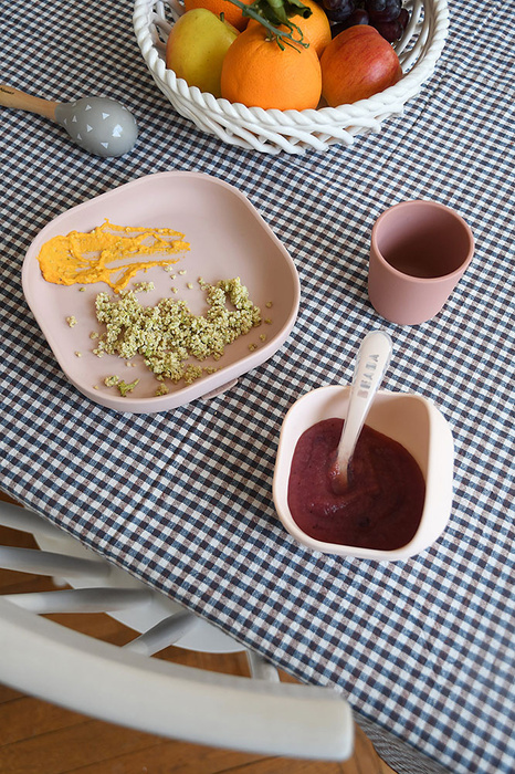 Beaba Komplet naczyń z silikonu pink 913429- Beaba, naczynia dla niemowląt