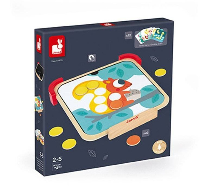 Układanka drewniana magnetyczna z tablicą Uczę się kolorów J05321-Janod