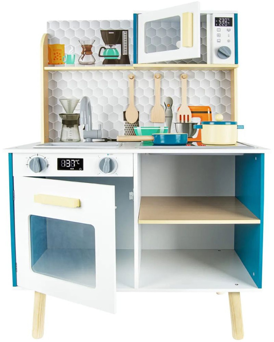 Kuchnia drewniana dla dzieci Plastry miodu, efekty dźwiękowe i świetlne