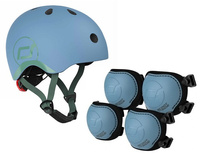 Scoot and Ride Zestaw Kask i Ochraniacze Steel XXS-S dzieci 1-5 lat do bezpiecznej jazdy
