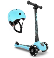 Zestaw SCOOTANDRIDE Kask + Highwaykick 3 LED hulajnoga składana ze świecącymi kółkami 3+ Blueberry