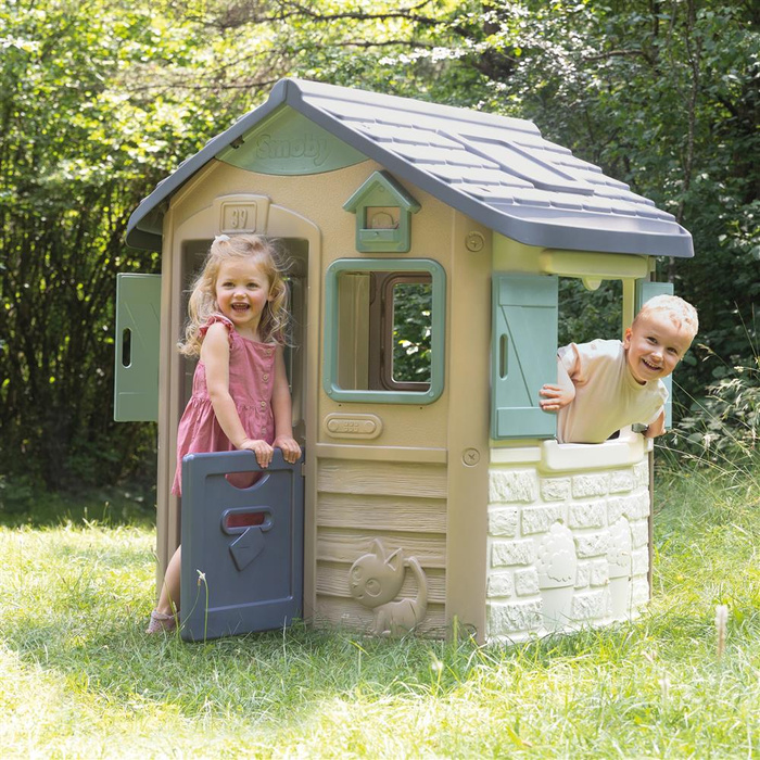 Domek ogrodowy Smoby 810503 Green Jura z bioplastiku przestronne Wnętrze do kreatywnej zabawy